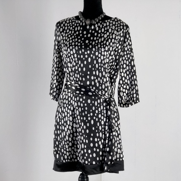 Worthington Dresses & Skirts - Stretch Tie Dress Black / White Size M